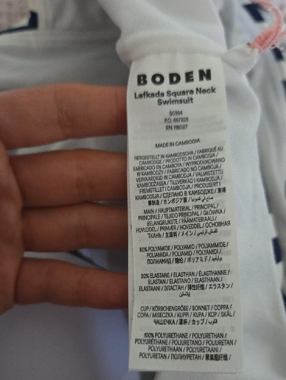 NWT Boden Lafkada Square Neck Swimsuit - Picture 3 of 3